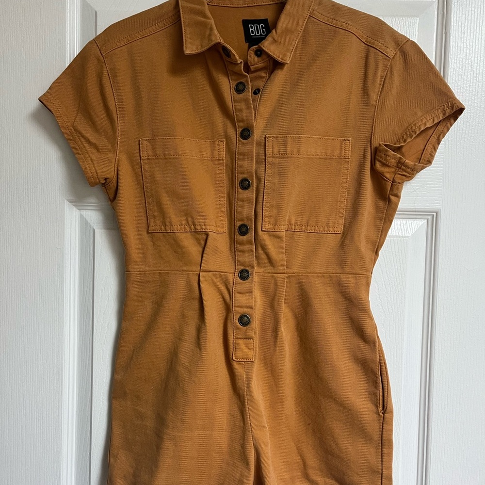 Urban Outfitters- BDG Tan Button-Up Romper - XS